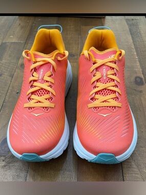 Brand New Hoka Women's Coral and Yellow Rincon 3 Running Shoes